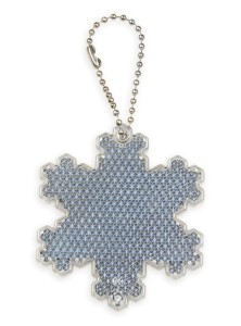 Zawieszka odblaskowa twarda premium z CE bez nadruku - Snowflake /czarny/ 076