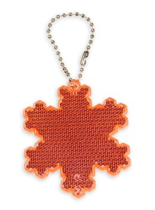 Zawieszka odblaskowa twarda premium z CE bez nadruku - Snowflake /czerwony/ 081