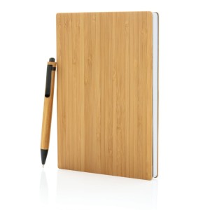 Bambusowy notatnik A5 z bambusowym długopisem P772.159
