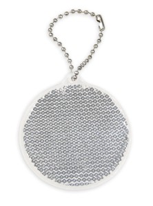 Zawieszka odblaskowa twarda premium z CE bez nadruku - Kółko /srebrny/ 030