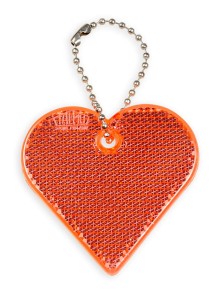 Zawieszka odblaskowa twarda premium z CE bez nadruku - Serce /czerwony/ 073