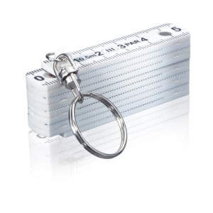 Brelok do kluczy, miara 0,5m, składana P112.003 /kolor: biały/