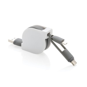 Zwijany kabel do ładowania 3 w 1 P302.223 /kolor: biały/