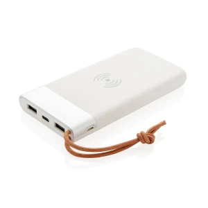 Bezprzewodowy power bank 8000 mAh, ładowarka bezprzewodowa 5W Aria P324.693 /kolor: biały/