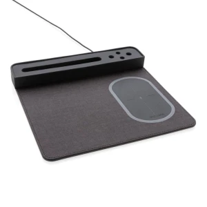 Podkładka pod mysz, ładowarka bezprzewodowa 5W, stojak na telefon Air P308.251 /kolor: czarny/