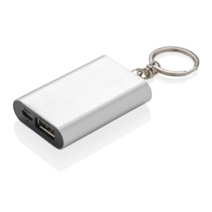 Power bank 1000 mAh, brelok do kluczy P324.190 /kolor: srebrny/