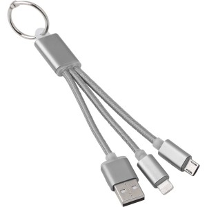 Brelok do kluczy, kabel do ładowania 3 w 1 V0345-32 /kolor: srebrny/