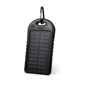 Wodoodporny power bank 4000 mAh, ładowarka słoneczna V0354-03 /kolor: czarny/