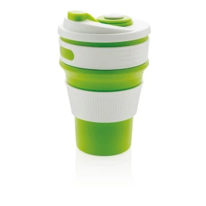Składany kubek podróżny 350 ml P432.607 /kolor: zielony/