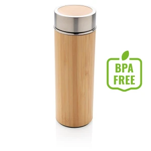 Bambusowa butelka próżniowa 350 ml P436.239 /kolor: brązowy/