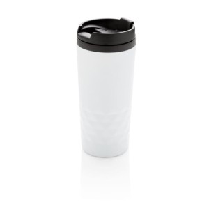 Geometryczny kubek podróżny 300 ml P432.363 /kolor: biały/