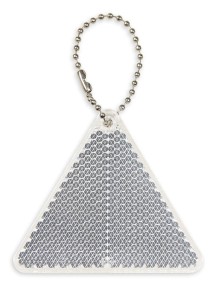 Zawieszka odblaskowa twarda premium z CE bez nadruku - Trójkąt /srebrny/ 085