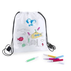 Worek ze sznurkiem V9827-02 (kolor: biały)