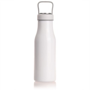Butelka termiczna 475 ml Air Gifts z uchwytem i metalowym ringiem na spodzie, pojemnik w zakrętce V0850-02 /kolor: biały/
