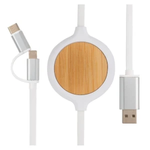 Kabel do ładowania 3 w 1, ładowarka bezprzewodowa 5W (kolor: biały) P302.253