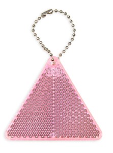 Zawieszka odblaskowa twarda premium z CE bez nadruku - Trójkąt /różowy/ 088