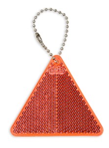 Zawieszka odblaskowa twarda premium z CE bez nadruku - Trójkąt /czerwony/ 089