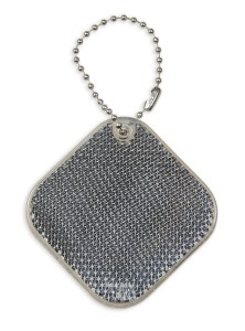 Zawieszka odblaskowa twarda premium z CE bez nadruku - Romb /czarny/ 060