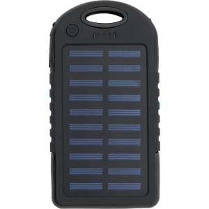 Power bank 4000 mAh, ładowarka słoneczna (kolor: czarny) V0126-03