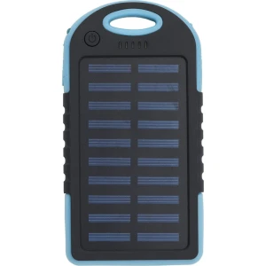 Power bank 4000 mAh, ładowarka słoneczna (kolor: niebieski) V0126-11
