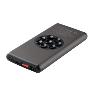 Bezprzewodowy power bank 10000 mAh Mauro Conti, ładowarka bezprzewodowa 10W (kolor: czarny) V4833-03