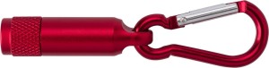 Mini latarka 1 LED z karabińczykiem (kolor: czerwony) V7255-05