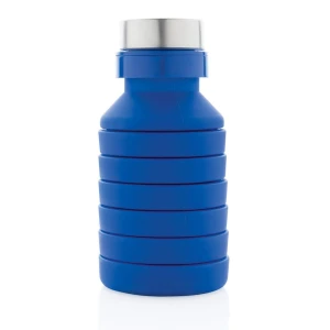 Składana butelka sportowa 550 ml z karabińczykiem (kolor: niebieski) P432.625