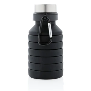 Składana butelka sportowa 550 ml z karabińczykiem (kolor: czarny) P432.621