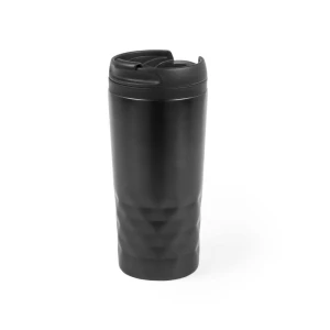 Geometryczny kubek podróżny 310 ml (kolor: czarny) V0473-03