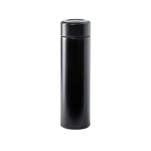 Termos 470 ml, posiada sitko zatrzymujące fusy (kolor: czarny) V0969-03