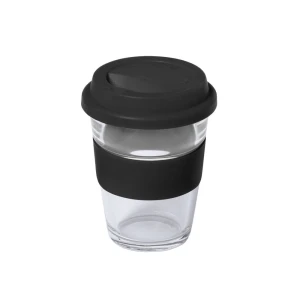 Szklany kubek podróżny 350 ml (kolor: czarny) V0987-03