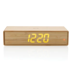 Ładowarka bezprzewodowa 5W, zegar cyfrowy (kolor: brązowy) P308.239