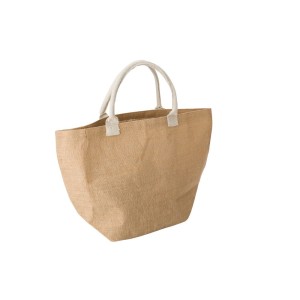 Torba z juty, z bawełnianymi rączkami (kolor: neutralny) V0957-00