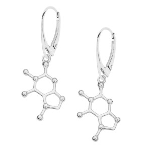 Kolczyki z wzorem chemicznym czekolady