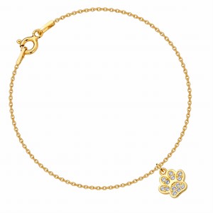 Bransoletka z  psią łapką z kryształami Swarovski /1806/
