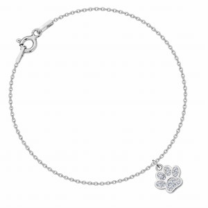Bransoletka z  psią łapką z kryształami Swarovski /1807/