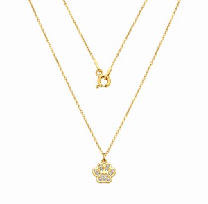 Naszyjnik z  psią łapką z kryształami Swarovski /979/