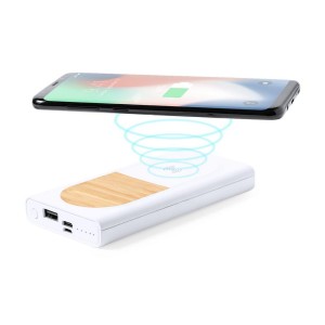 Bezprzewodowy power bank 8000 mAh, ładowarka bezprzewodowa 15W V8324-02 /kolor: biały/