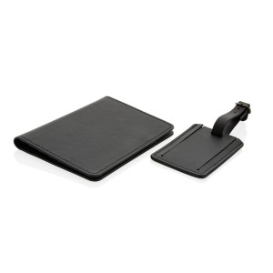 Zestaw podróżny Swiss Peak, PU z recyklingu P820.731 /kolor: czarny/