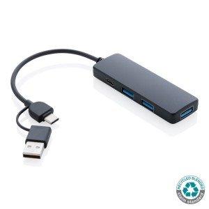 Hub USB 2.0 z USB C RABS P308.261 /kolor: czarny/