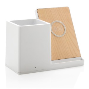 Ładowarka bezprzewodowa 10W, organizer na biurko Ontario P308.403 /kolor: biały/