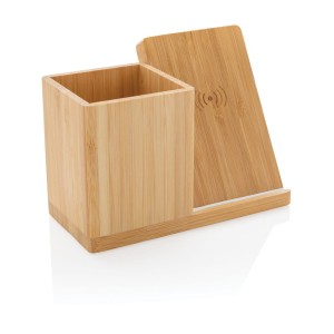 Ładowarka bezprzewodowa 5W, organizer na biurko Calgary P308.479 /kolor: brązowy/