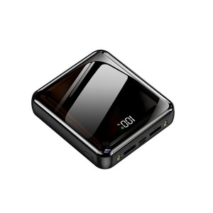 Power bank 10000 mAh, 3 kable do ładowania w komplecie | Tim V0903-03 /kolor: czarny/