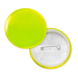 Button odblaskowy z bezpieczną agrafką - żółty - 024 151