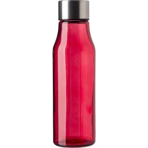 Szklana butelka sportowa 500 ml V0283-05 /kolor: czerwony/