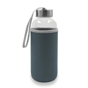 Szklana butelka sportowa 420 ml | Bob V0462-19 /kolor: szary/