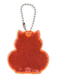 Zawieszka odblaskowa twarda premium z CE bez nadruku - Kot /czerwony/ 042