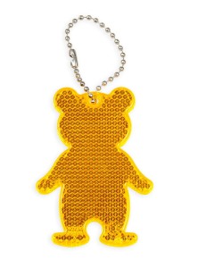 Zawieszka odblaskowa twarda premium z CE bez nadruku - Miś /pomarańczowy     / 044