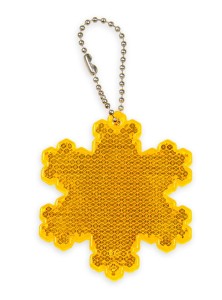 Zawieszka odblaskowa twarda premium z CE bez nadruku - Snowflake /pomarańczowy     / 075