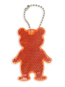 Zawieszka odblaskowa twarda premium z CE bez nadruku - Miś /czerwony/ 050